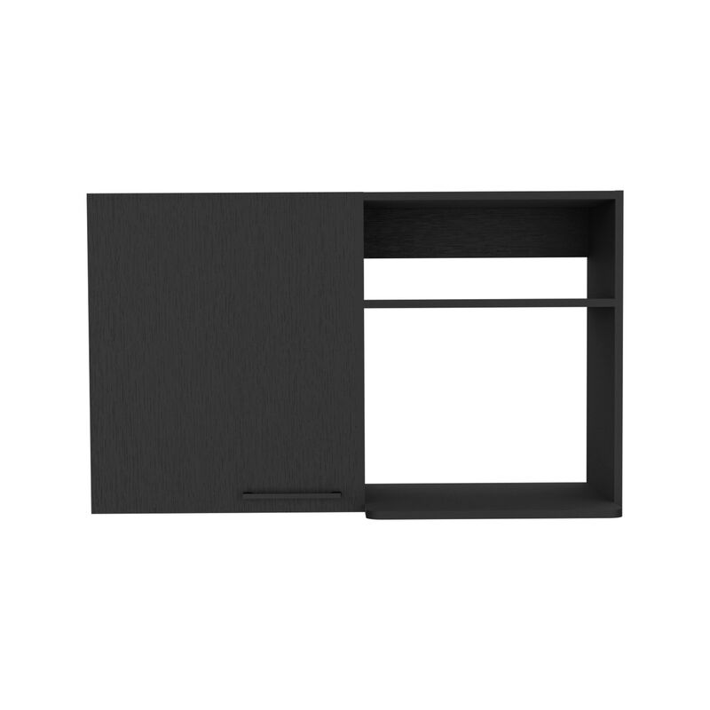 Alexandria 2 Piece Kitchen Set, Wall Cabinet + Utility Sink, Black