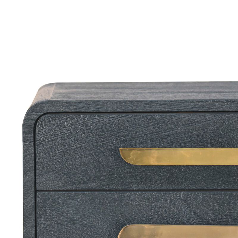 Artisan Furniture Solid Wood Midnight Teal Bedside Table