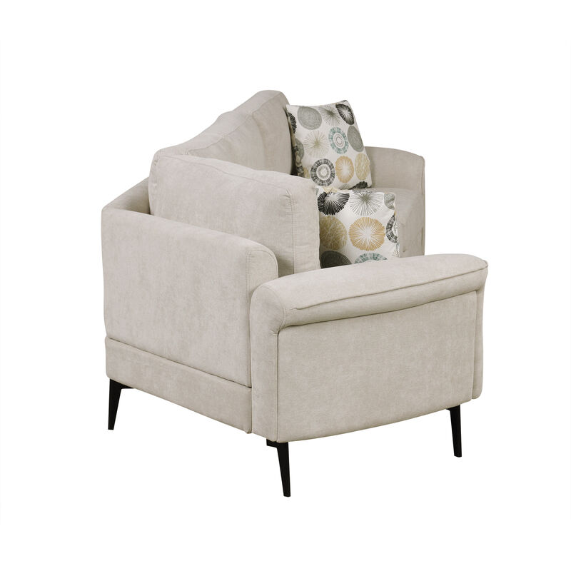 Merax Upholstered 3-seater Sofa Curved Sofa Couch