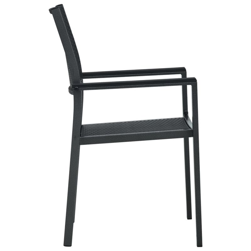vidaXL Garden Chairs 4 pcs Black Plastic Rattan Look