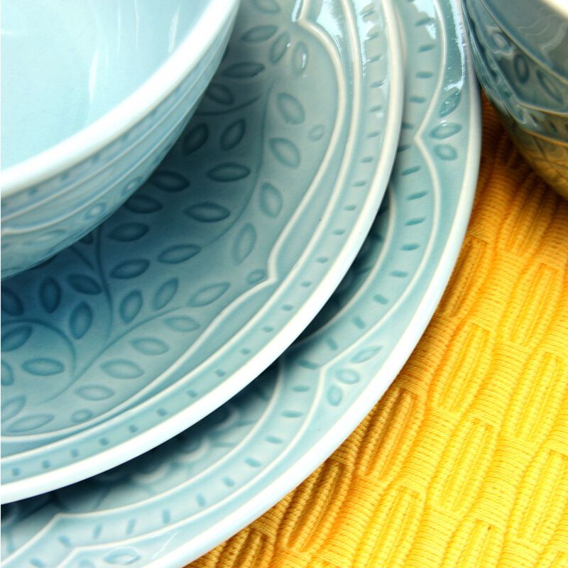 Gibson Elite Alemany 16-Piece Dinnerware Set, Aqua