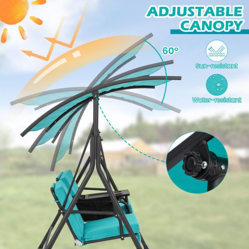 Hivvago Porch Swing Chair with Adjustable Canopy