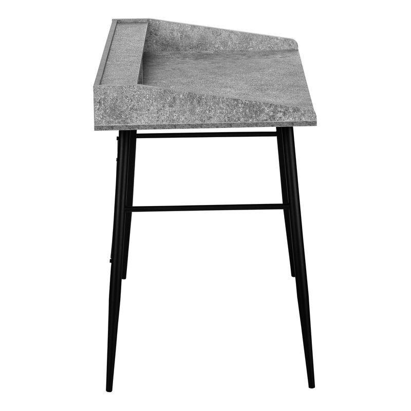 Monarch Specialties I 7540 Computer Desk, Home Office, Laptop, Storage Shelves, 48"L, Work, Metal, Laminate, Grey, Black, Contemporary, Modern