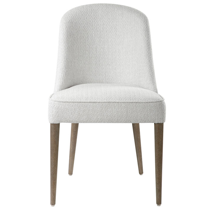 Brie Armless Chair in White (Set of 2)