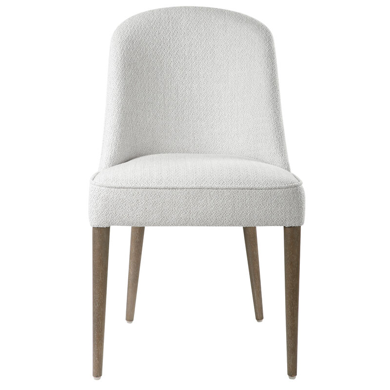 Brie Armless Chair in White (Set of 2)