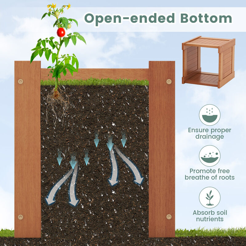 Hardwood Planter Box with Bench for Garden Yard Balcony