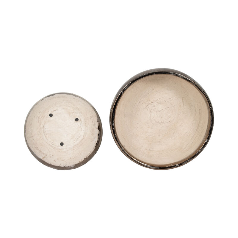 Gold Rim Terracotta Bowls set