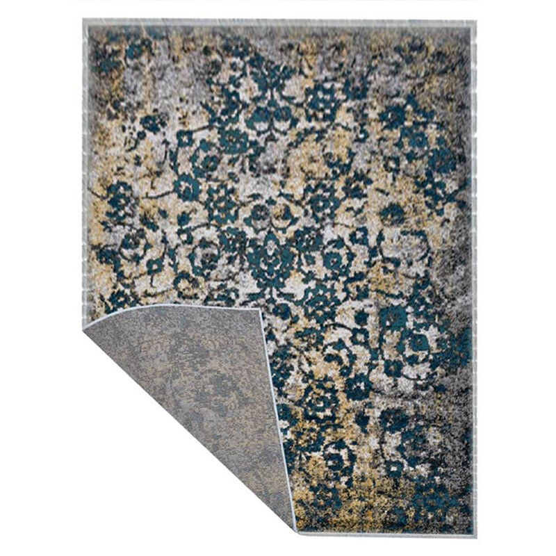 RUGSOTIC CARPETS MACHINE MADE HEATSET POLYPROPYLENE AREA RUGS  - 9'x12', Rectangle Shape, Silver Blue Color, Abstract Modern Design, Midium Pile Machine Made Area Rugs (MX0011)