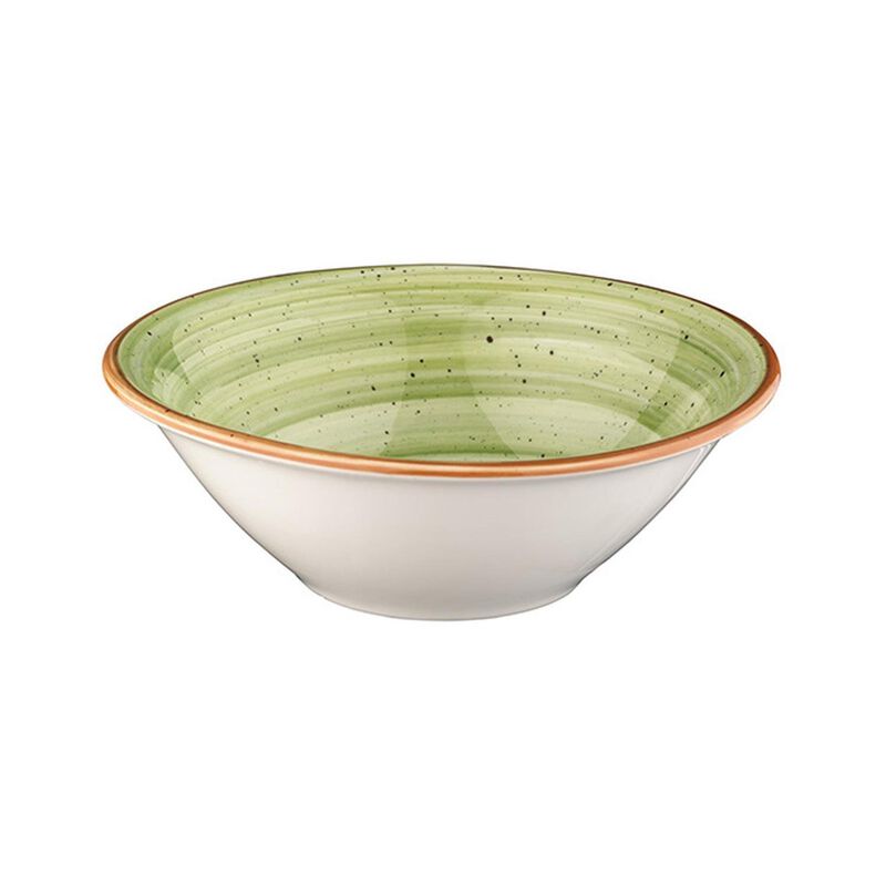 Therapy dia.7" h:2.5" 23 oz. Round Green Porcelain Bowl (Set of 4)
