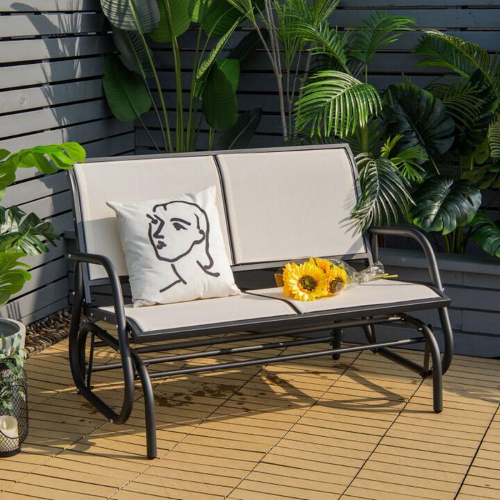 Hivvago Swing Glider Chair 48 Inch Loveseat Rocker Lounge Backyard