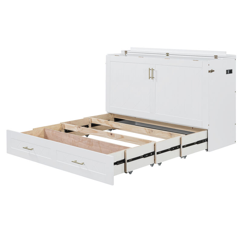 Merax Pulley Structure Design Murphy Bed Cabinet