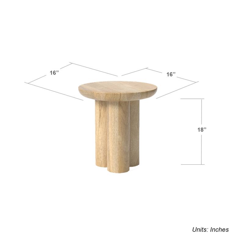 Gaia Round End Table - Natural Finish
