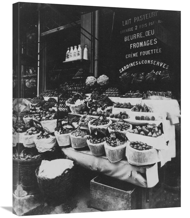 Paris, 1908-1912 - Produce Display, rue Sainte-Opportune-Canvas Art-24x30