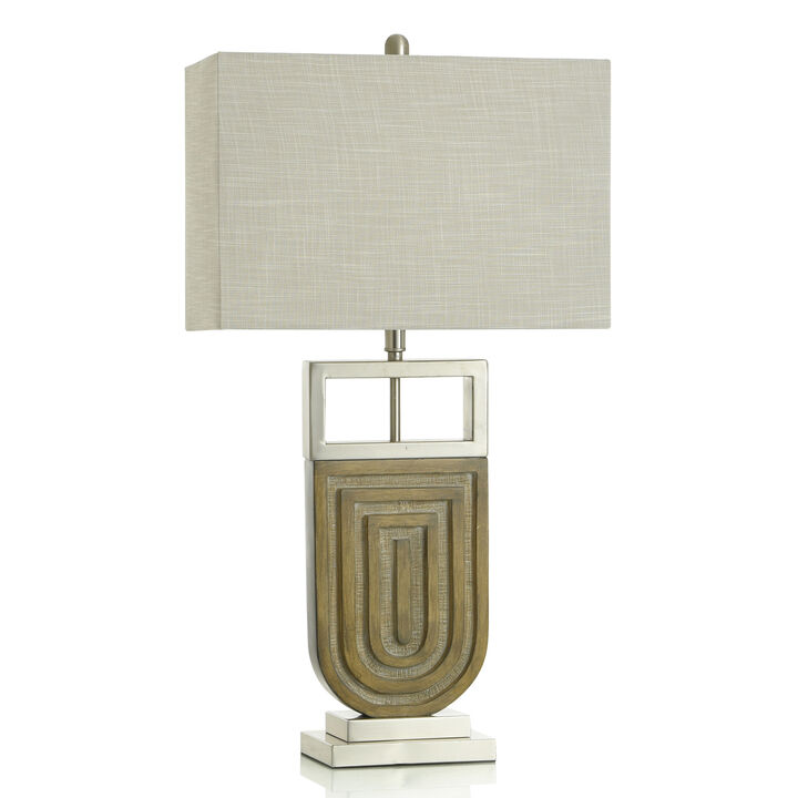 Oak Silver Table Lamp