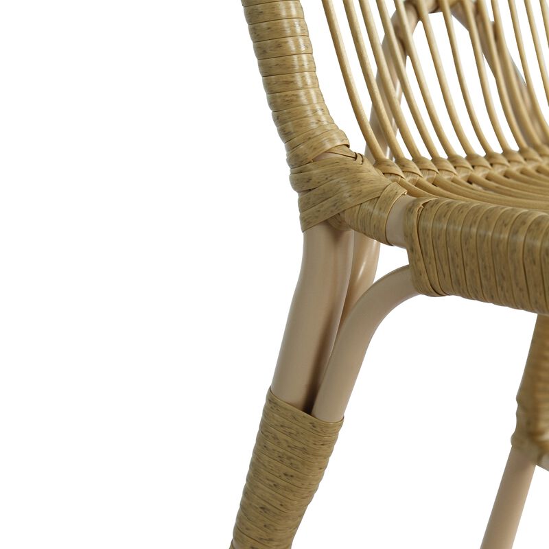 Merax Outdoor PE Wicker Patio Dining Chairs Set of 2