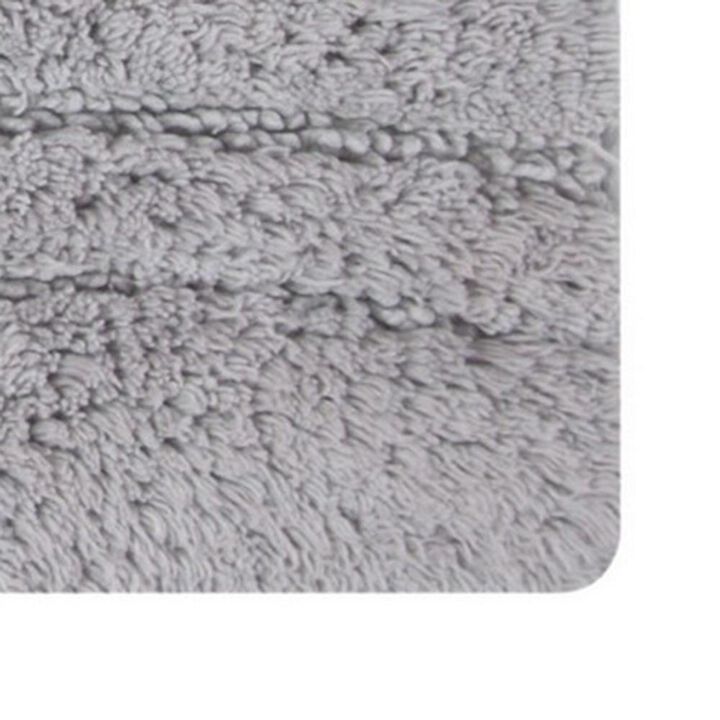 Knightsbridge Orbit Bath Rug Cotton Non Skid Back - 24x40", Silver
