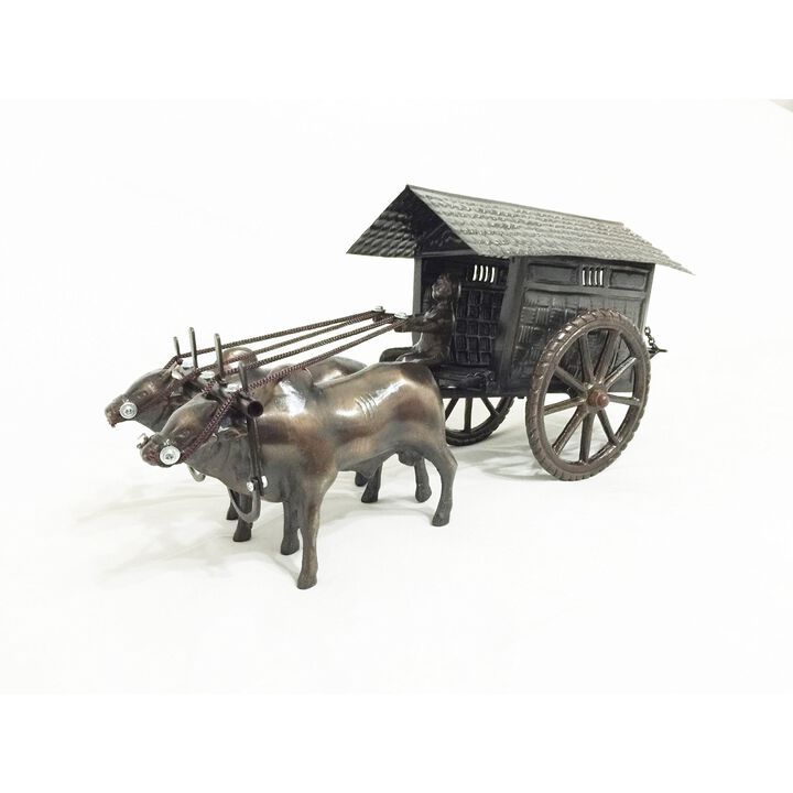 D-ART COLLECTION, INC Metal Cows with Cart