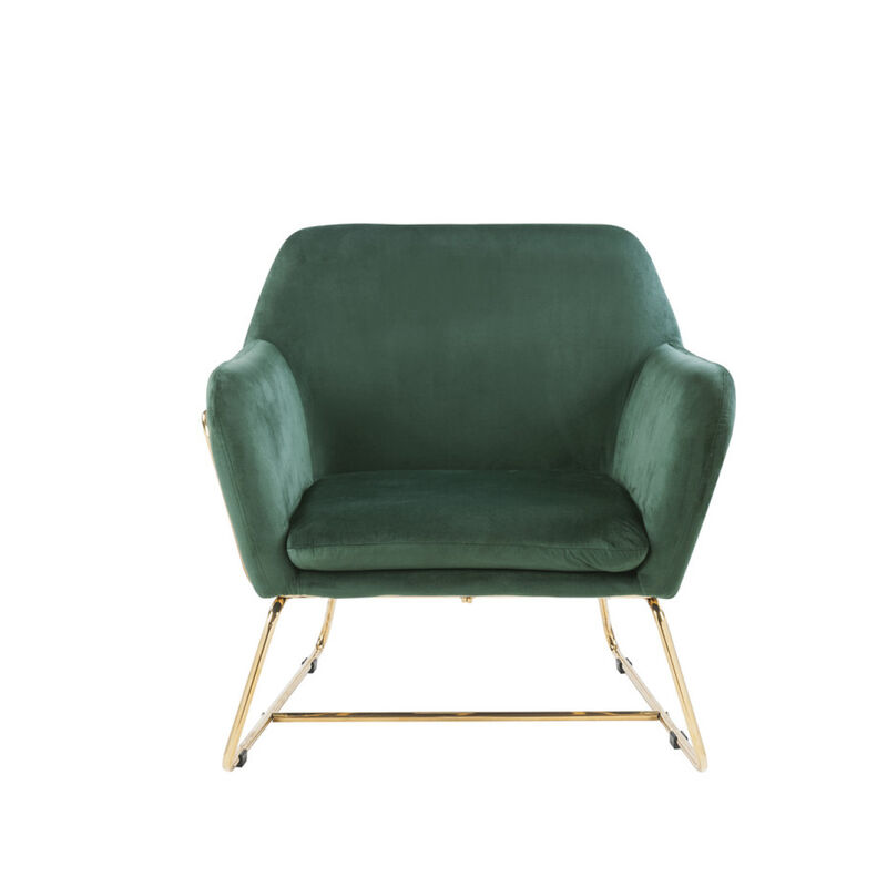 Keira Velvet Accent Chair With Metal Base