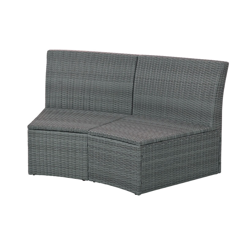Merax 10-Piece Outdoor Sectional Half Round Patio Rattan Sofa Set