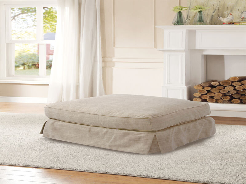 Horizon Linen Upholstered Ottoman