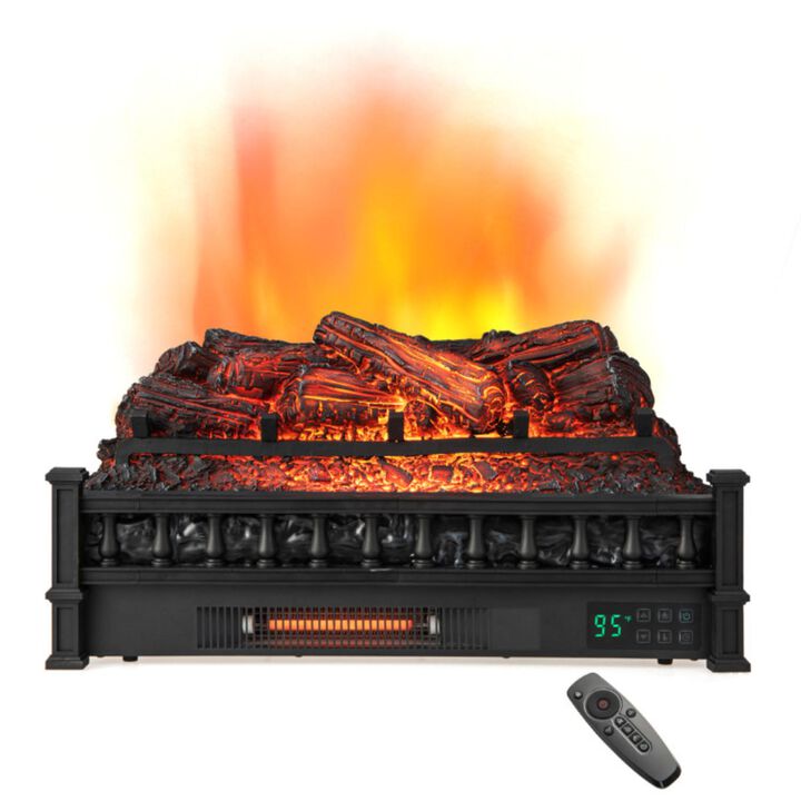 Hivvago 26 Inches Infrared Quartz Electric Fireplace with Realistic Pinewood Ember Bed