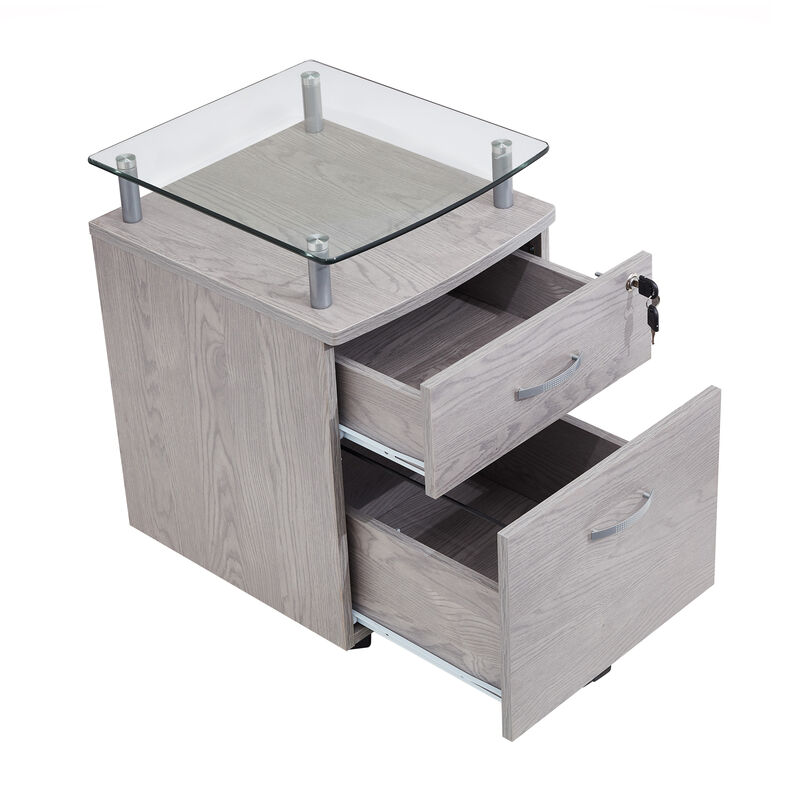 Rolling File Cabinet With Glass Top