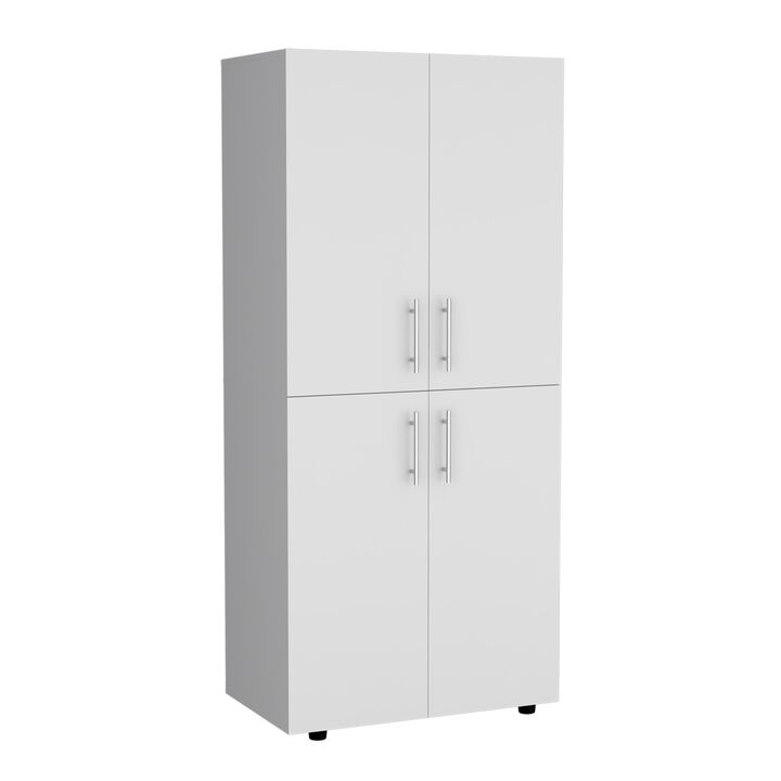 Hazel Armoire Wardrove 70" H, Double Doors, 6 Shelves, 2 Hanging Rods, Black , Bedroom