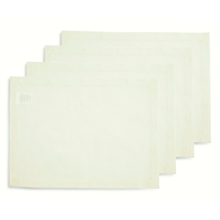 Solino Home Cotton Linen 14 x 19 Inch Placemats Set of 4 | Dru - Cotton Linen Plain