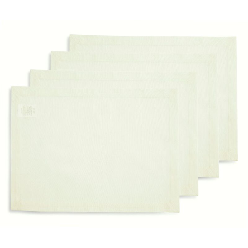 Solino Home Cotton Linen 14 x 19 Inch Placemats Set of 4 | Dru - Cotton Linen Plain