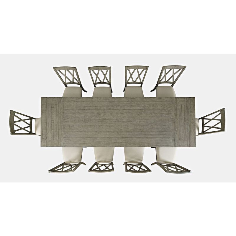 Jofran Telluride Eleven Piece Rustic Farmhouse Solid Wood 127 Extendable Dining Set