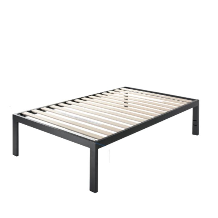 Hivvago Twin size 18 Inch Easy Assemble Metal Platform Bed Frame Wooden Slats