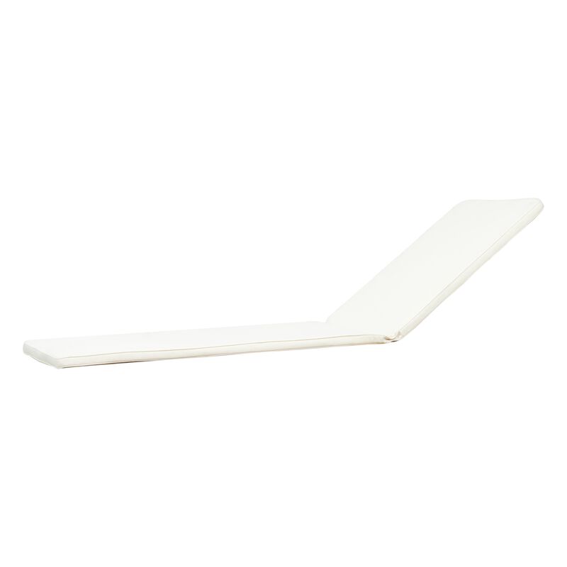 Pina Outdoor Cushion for Lounge Chaise, 79 Inch, Plush White Fabric - Benzara