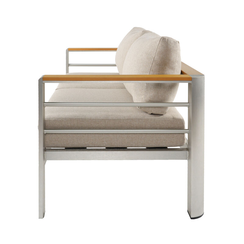 Merax Outdoor Aluminum Loveseat with Cushion