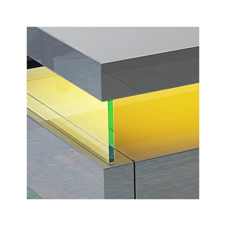 Gray LED coffee table with modern style