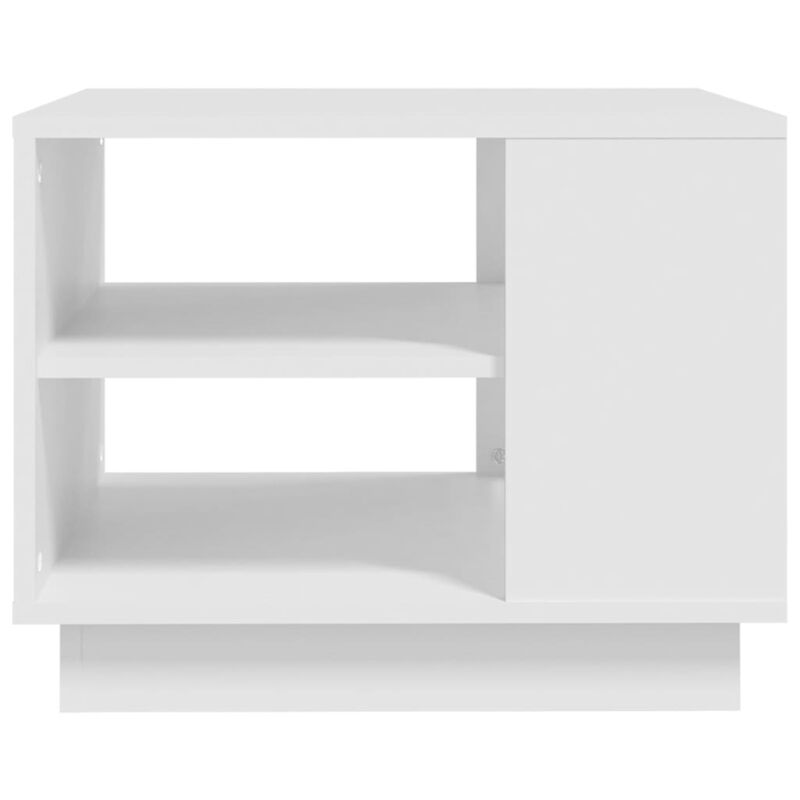 vidaXL Coffee Table White 21.7"x21.7"x21.7" Chipboard