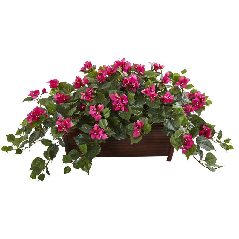 Hivvago Bougainvillea Artificial Plant in Decorative Planter - Beauty