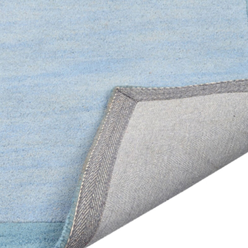 RUGSOTIC CARPETS HAND TUFTED WOOL ECO-FRIENDLY AREA RUGS  - 2'6''x10', Runner Shape, Light Blue Blue, Contemporary Modern Design, High Pile Handmade Area Rugs for Living Room, Bed Room (K00201)