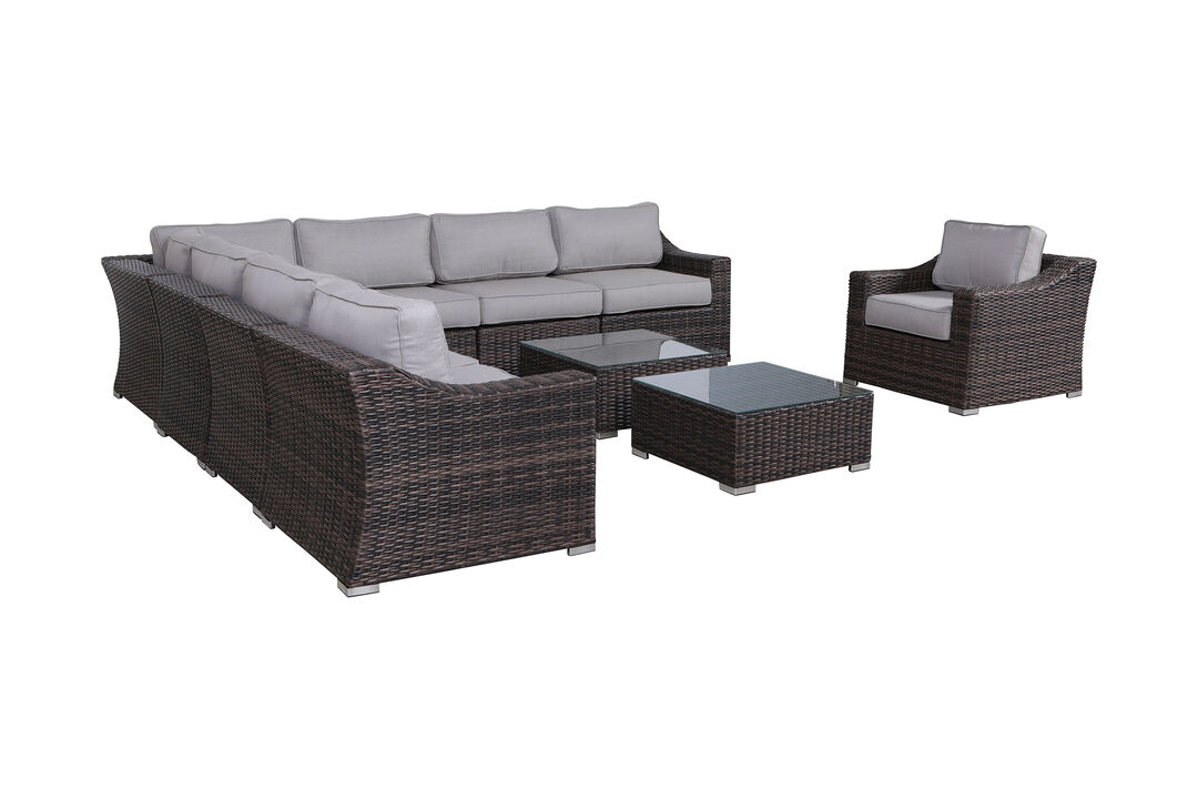 Living Source International Wicker Fully Assembled 7 - Person Seating Group with Cushions