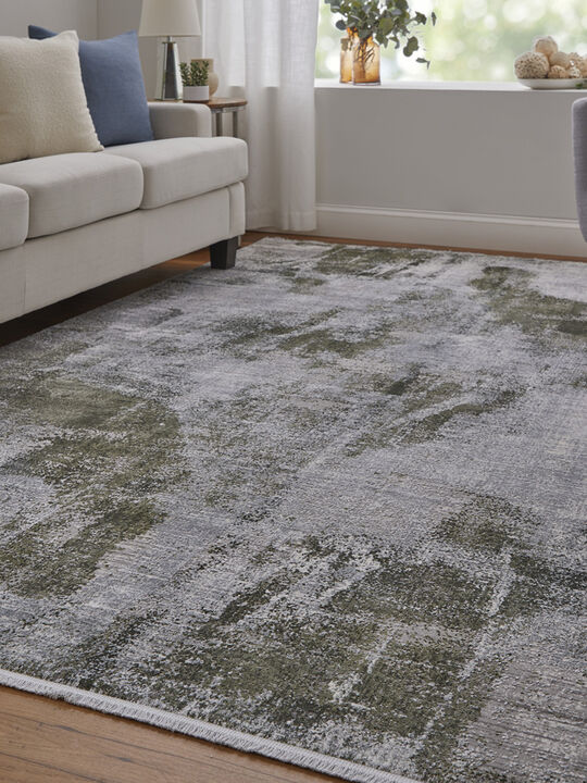 Cadiz 39N5F 2'2" x 3'2" Gray/Green/Silver Rug