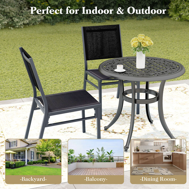 Outdoor Dining Chairs with Breathable Seat and Backrest – Comfortable Patio Seating for Dining