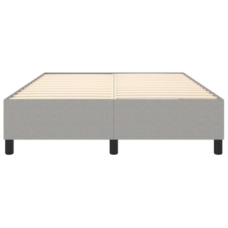 vidaXL Box Spring Bed Frame - Full Size, 100% Polyester Fabric, Light Gray, Modern, Designed for 53.9"x74.8" Mattress, Plywood and Engineered Wood Material