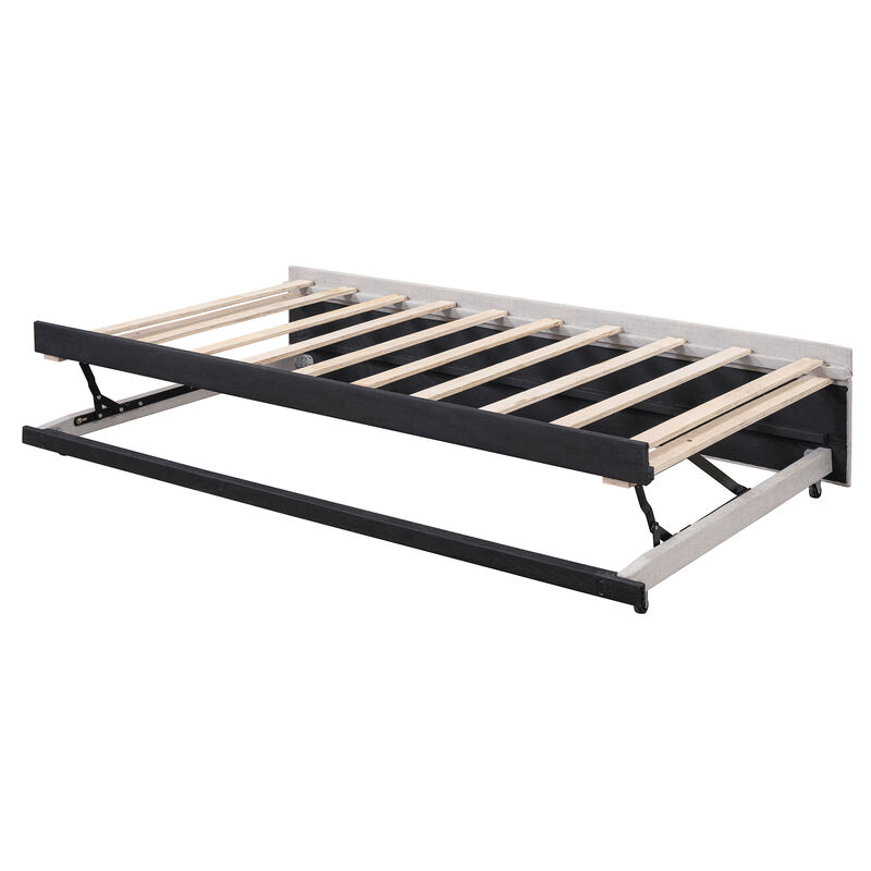 Merax Upholstered L-Shaped Daybed with Pop Up Trundle