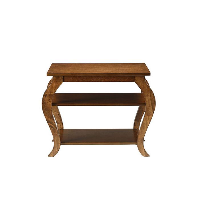 Becci End Table, Walnut-Benzara