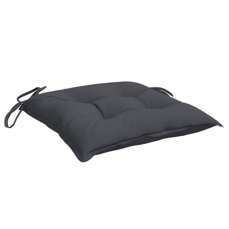 Zia 4pc Outdoor Cushions for Chair, Tufted Dark Gray Oxford Fabric - Benzara