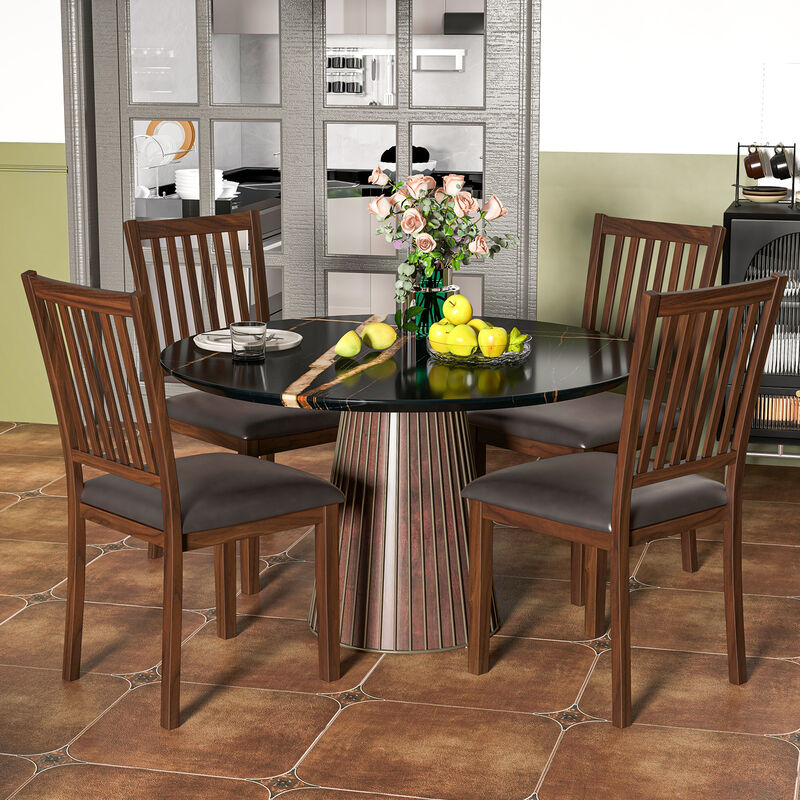Upholstered Modern Dining Chair Set of 2 with Slanted High Backrest