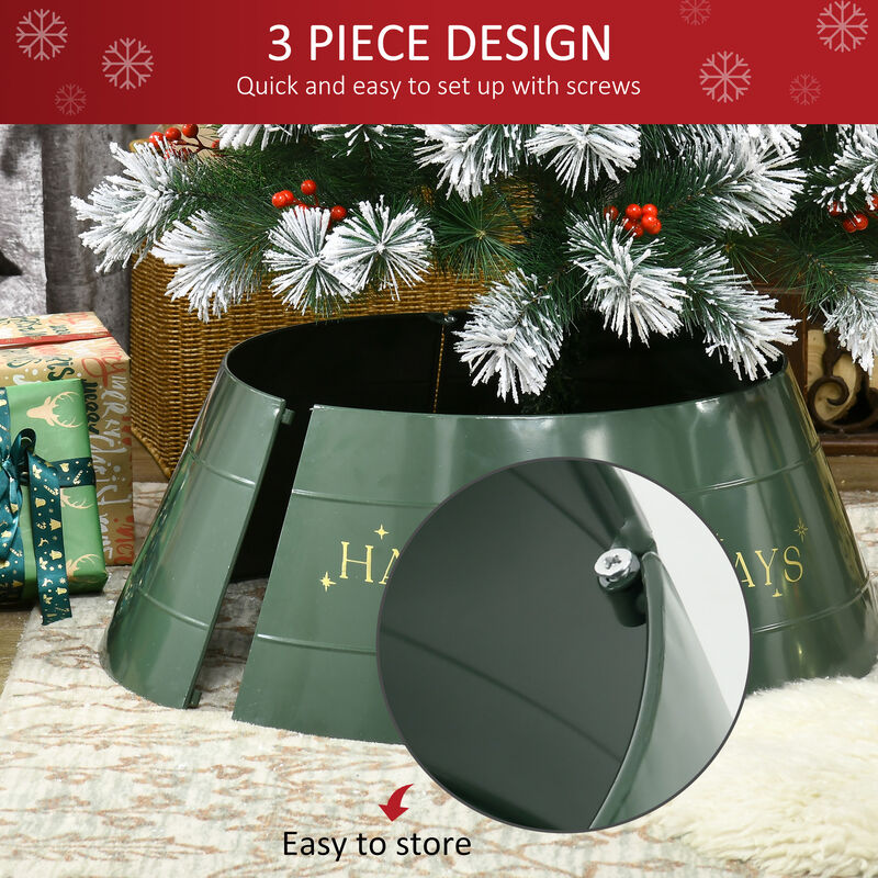 Christmas Tree Collar 26 Inch Metal Tree Ring Xmas Tree Skirt Decoration Green