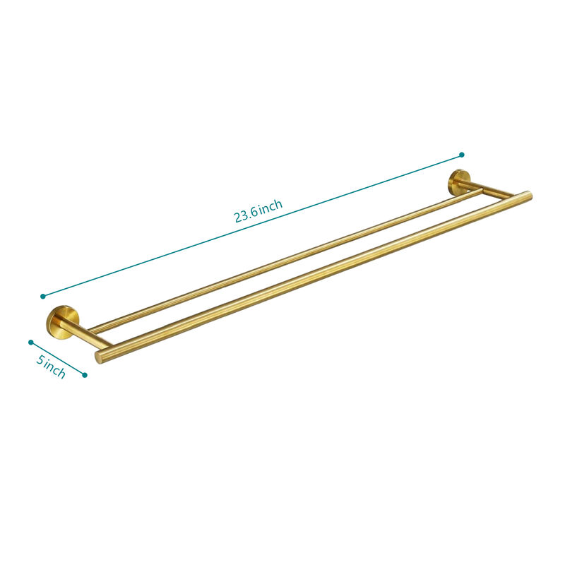 Bathroom Towel Bar Wall Mounted Double Rods Stainless Steel Towel Rack