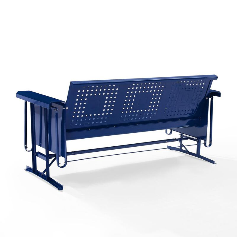 Crosley Furniture Bates Outdoor Metal Sofa Glider Navy