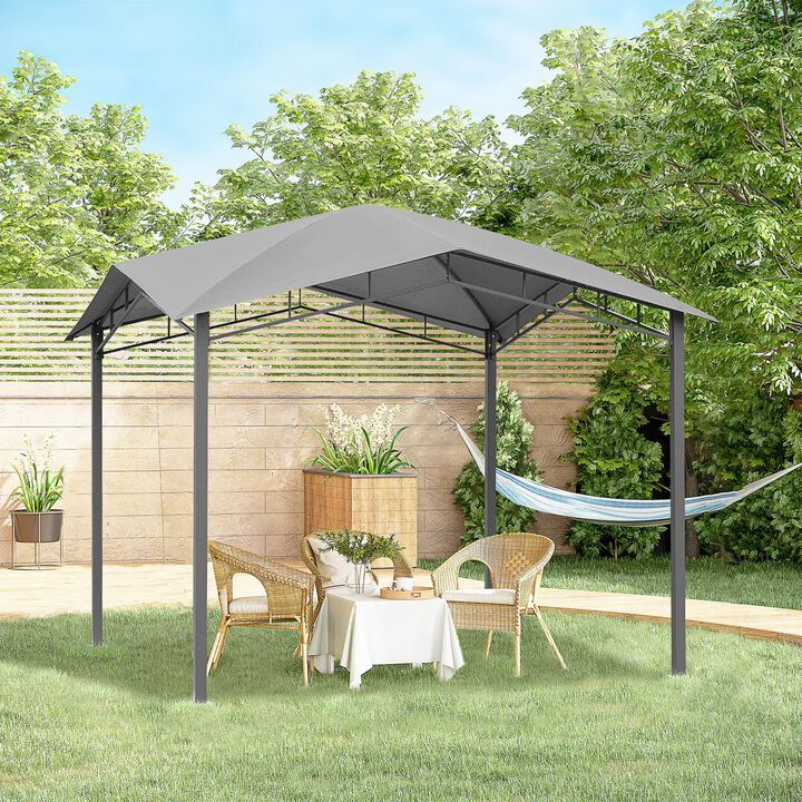 Grey Geometric Canopy: 10'x10' Soft Top Patio Gazebo with Unique Design