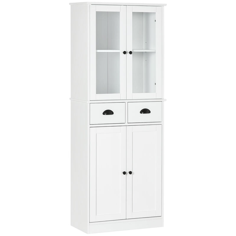 Kitchen Pantry, 4-tier Storage Cabinet with Soft Close Doors, Adjustable Shelves